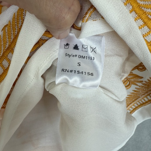 all:row Dress Womens Small Yellow Embroidered Sundress Clean Girl Coquette Boho - Picture 8 of 9